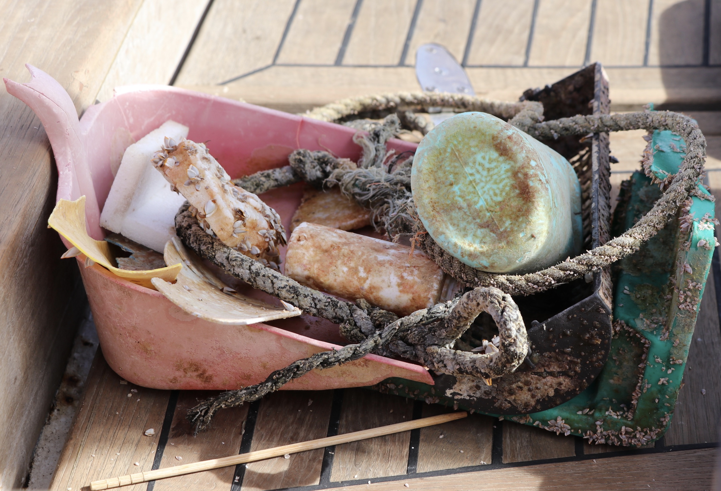 A pile of plastic items