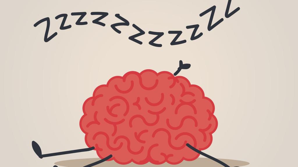 ilustração de um cérebro a dormir