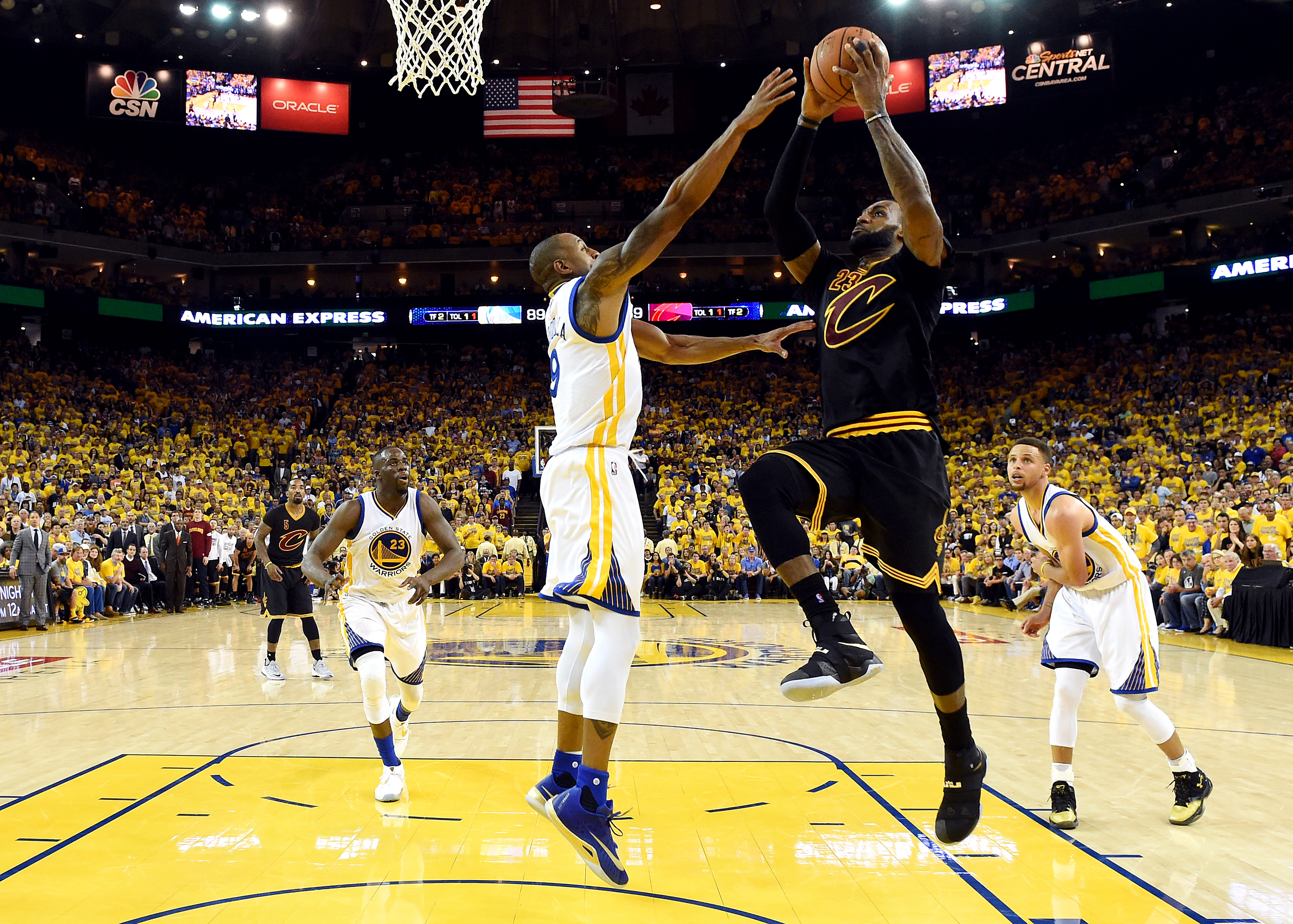 Andre Iguodala guards LeBron James