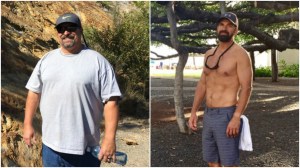 Mark Smith before and after he quit drinking