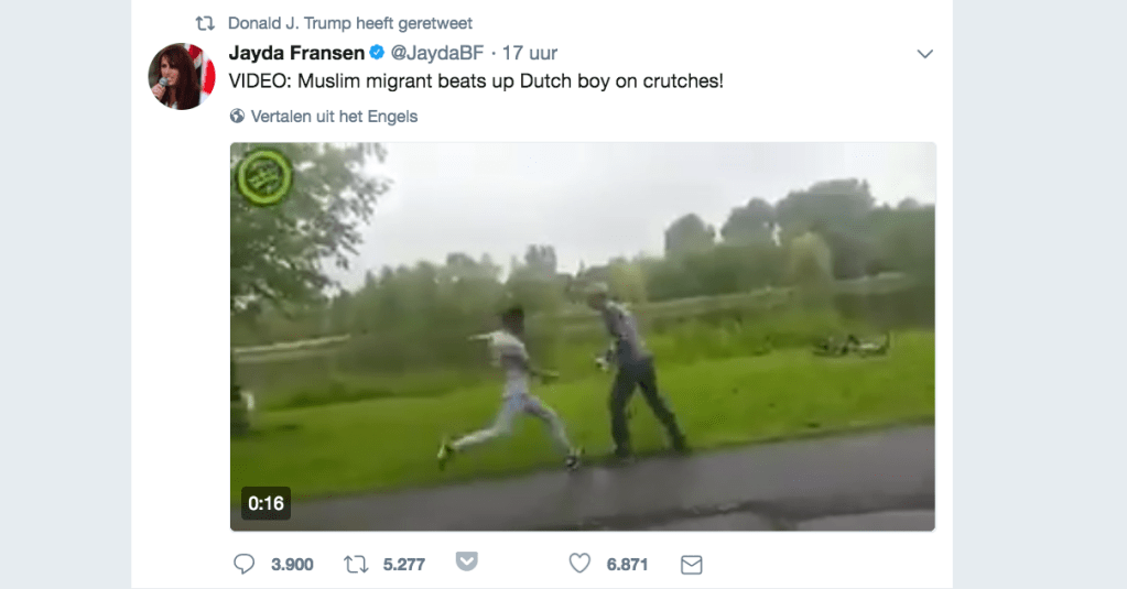 Het verhaal achter die drie anti-moslimvideo’s die Trump vandaag retweette