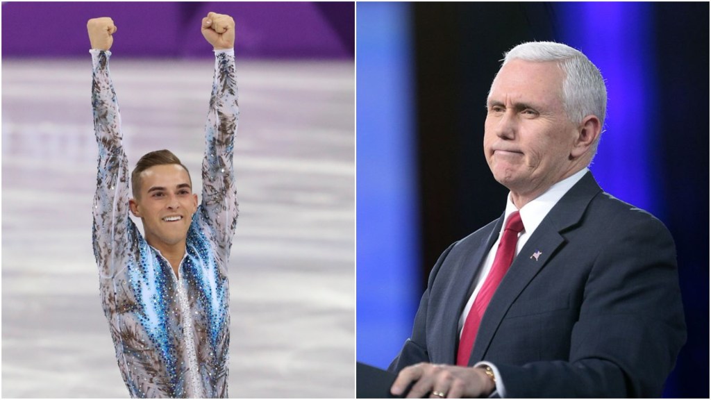 Pence Bravely Ignores His Own Homophobia to Tweet Support for Gay Olympian