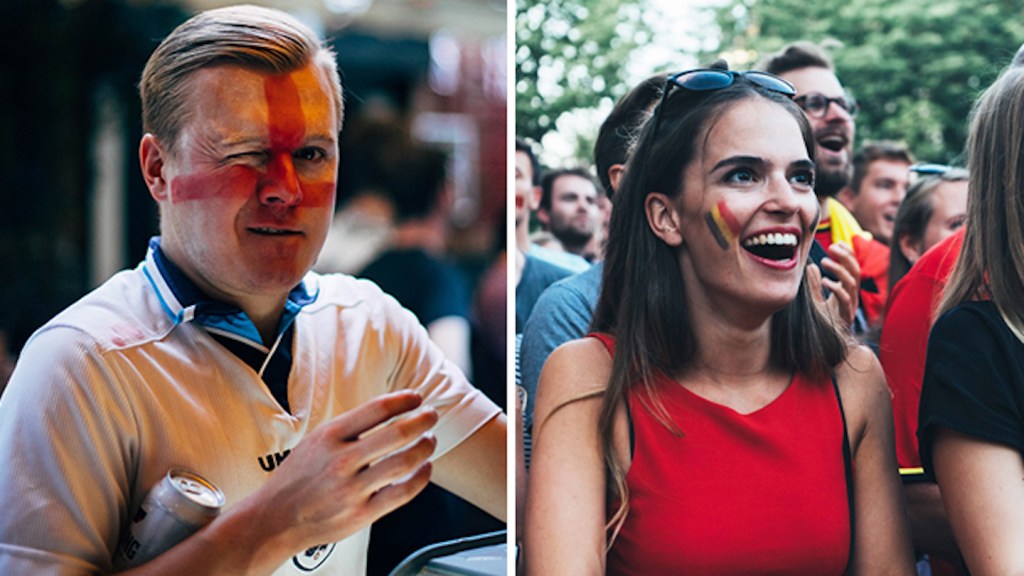 Photos from London and Antwerp as England and Belgium Fans Watched Last Night’s Match