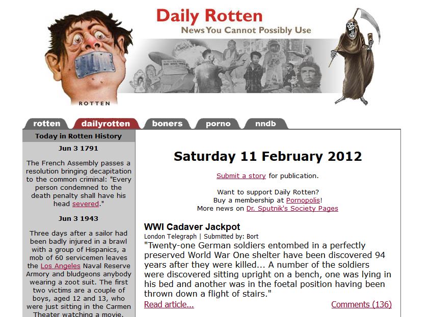 Das letzte Update auf rotten.com