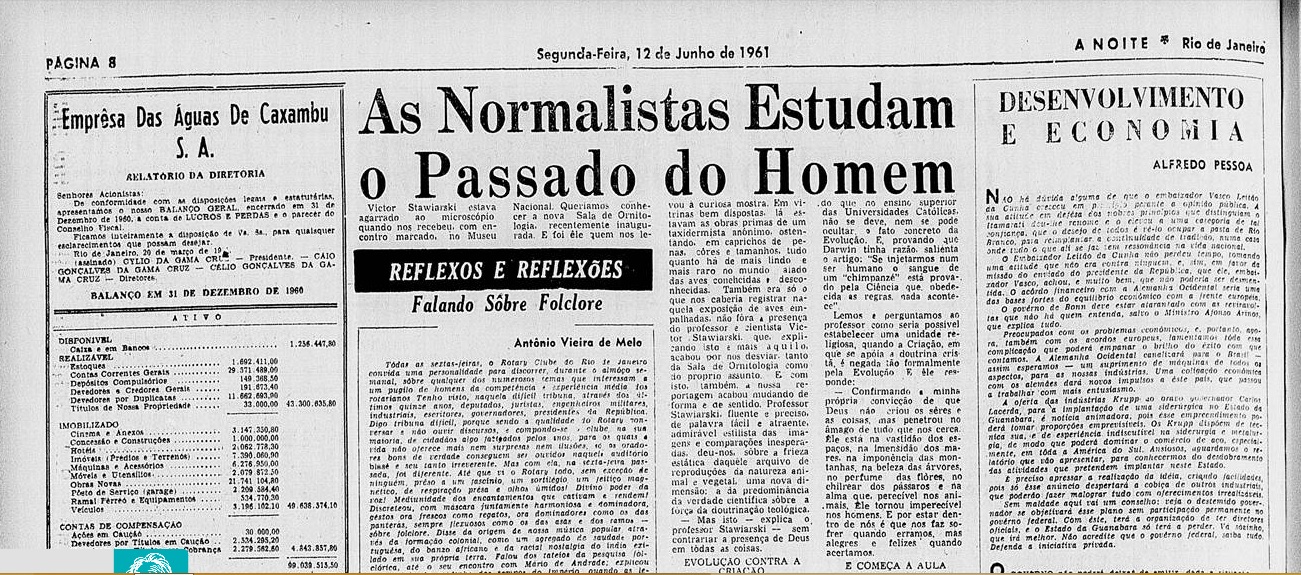 Capa do jornal “A Noite” do Rio de Janeiro. Edição 1572 do ano de 1961. Imagem: Printscreen.