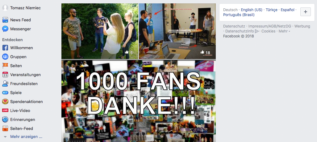 Screenshot von Facebook