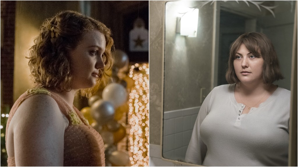 Shannon Purser in 'Sierra Burgess Is a Loser,' via Netflix (L). Joy Nash in 'Insatiable,' via AMC (R).
