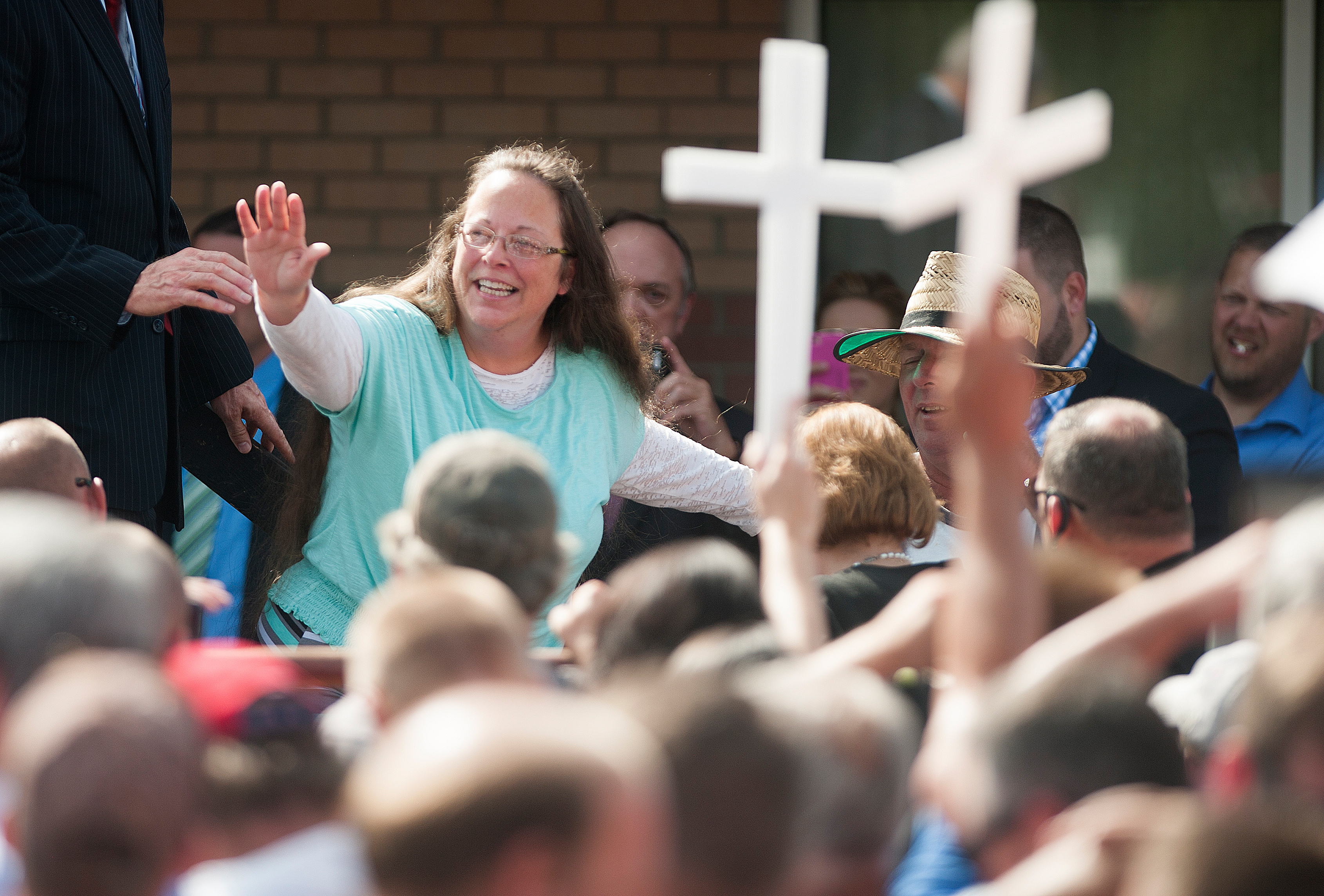 Kim Davis at a rally