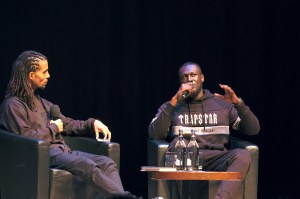 Akala and Stormzy at London's Barbican in 2018