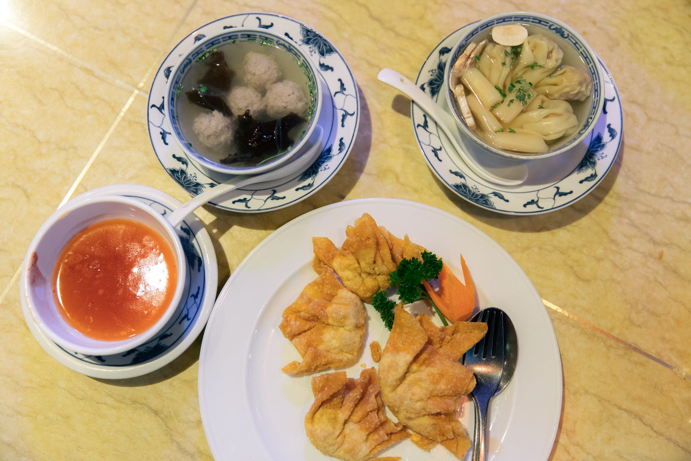 Oben-Ansicht des Essens