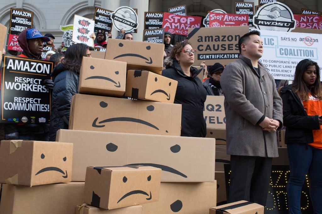 Jeff Bezos and Amazon versus workers and unions.