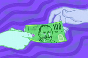 woman paying male partner