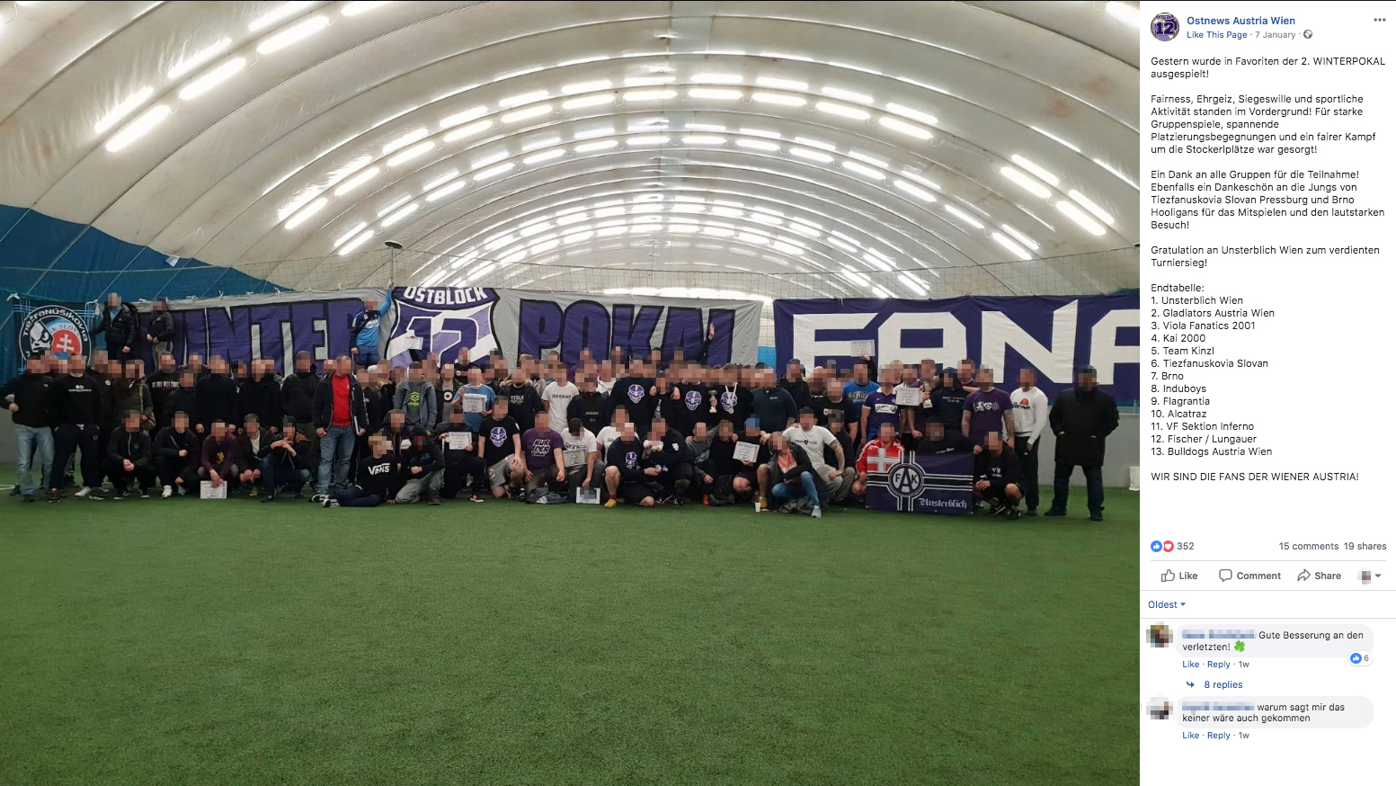 Wiener Austria Fans mit Reichskriegsflagge