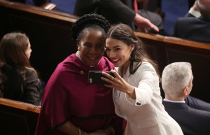 Alexandria Ocasio-Cortez​ (right) with Democratic Congresswoman Sheila Jackson-Lee​.