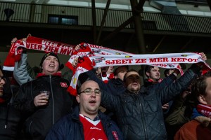 De supporters van MVV op Trepke B.