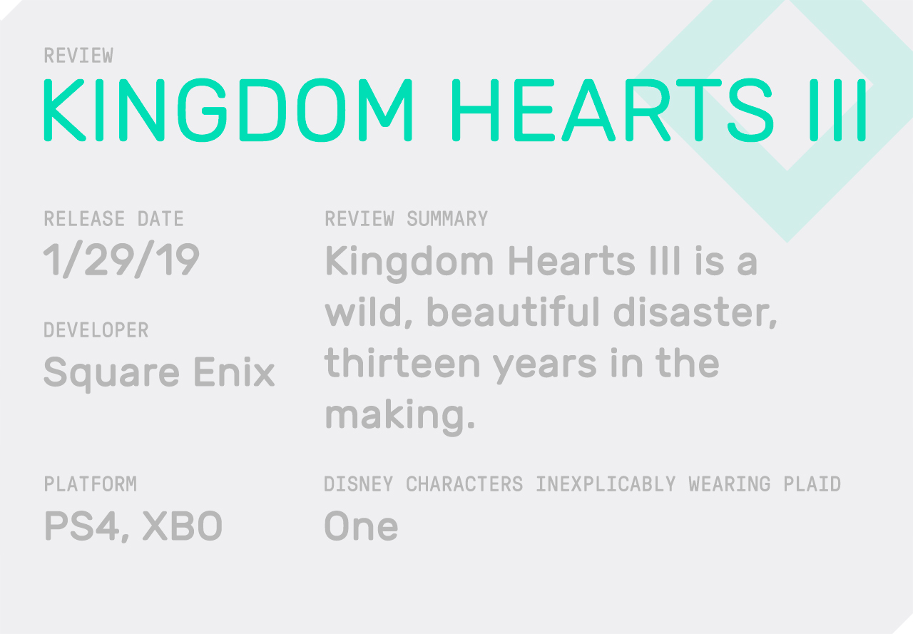 Kingdom Hearts 3 review block