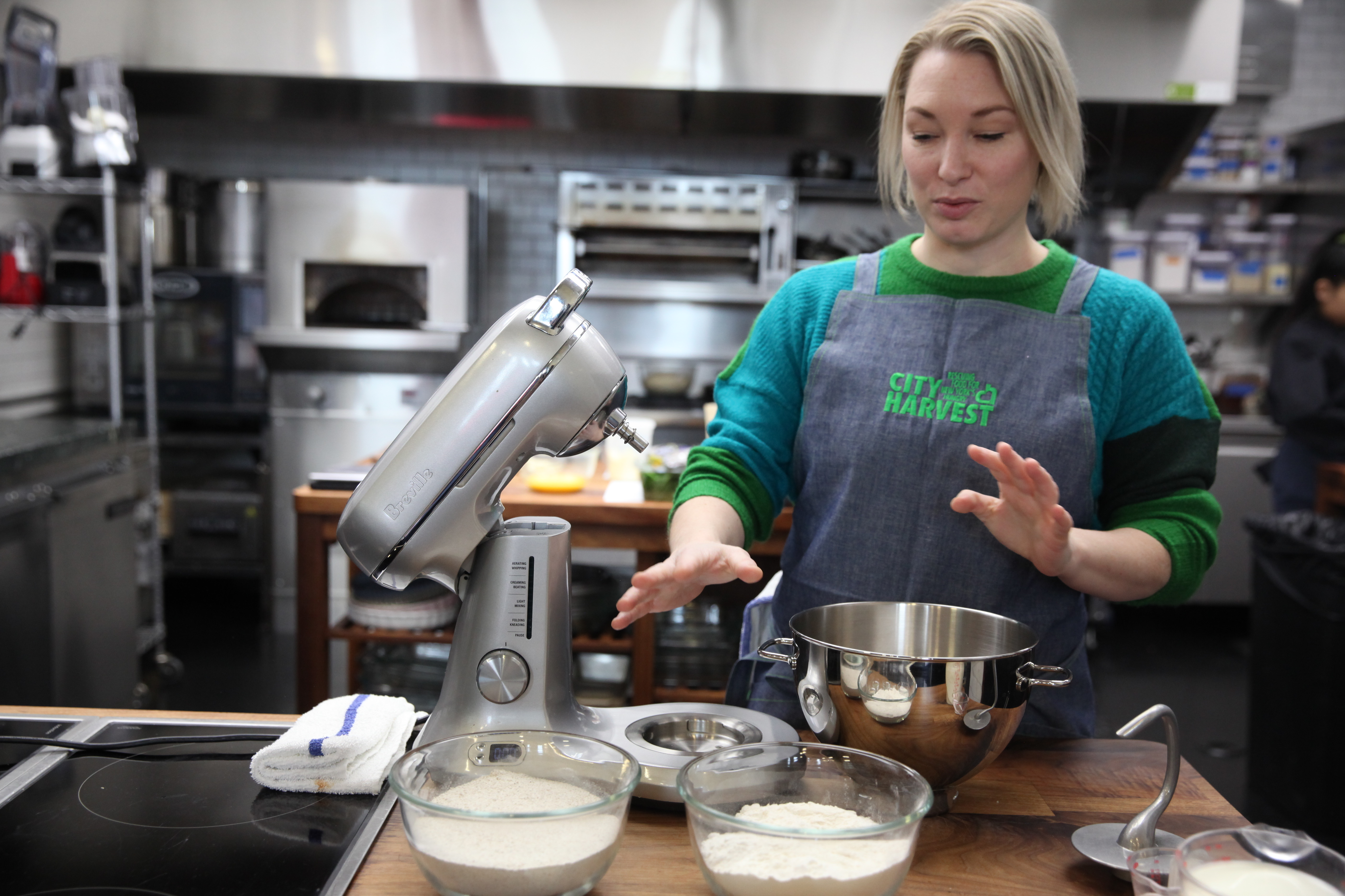 emma bengtsson setting up in the munchies test kitchen