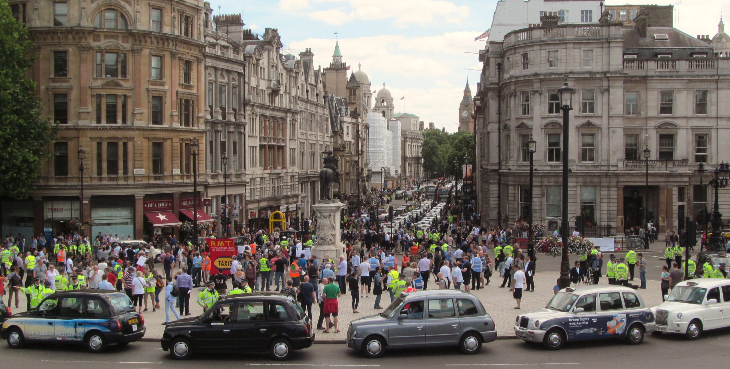 Demonstratie tegen Uber in Londen