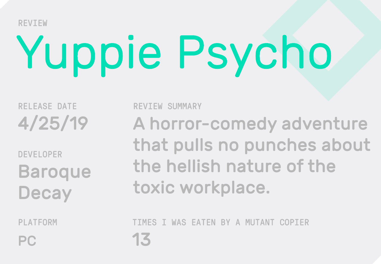 Yuppie Psycho review block