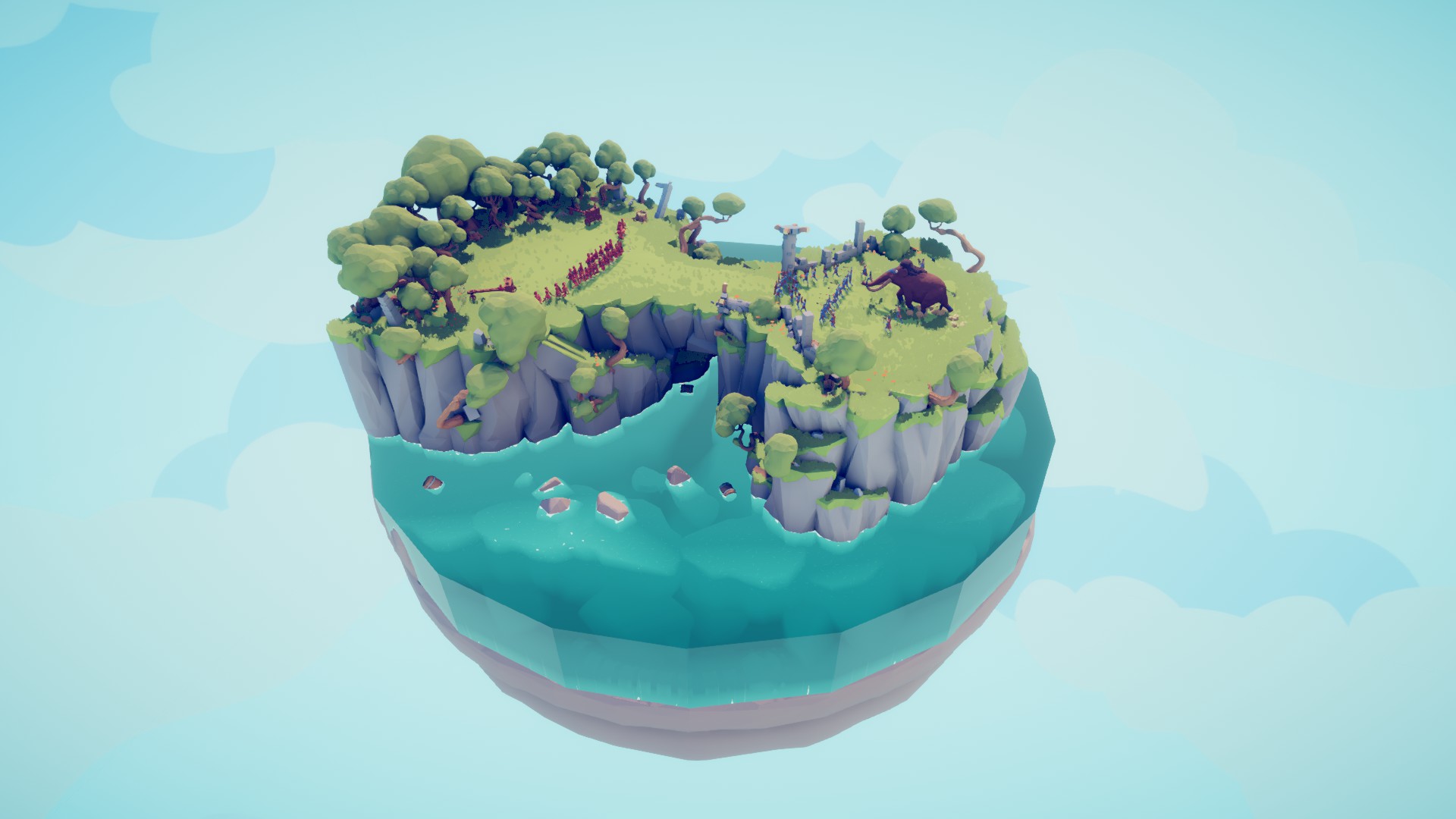 The tiny, Rimworld-like battlefield of Totally Accurate Battle Simulator.