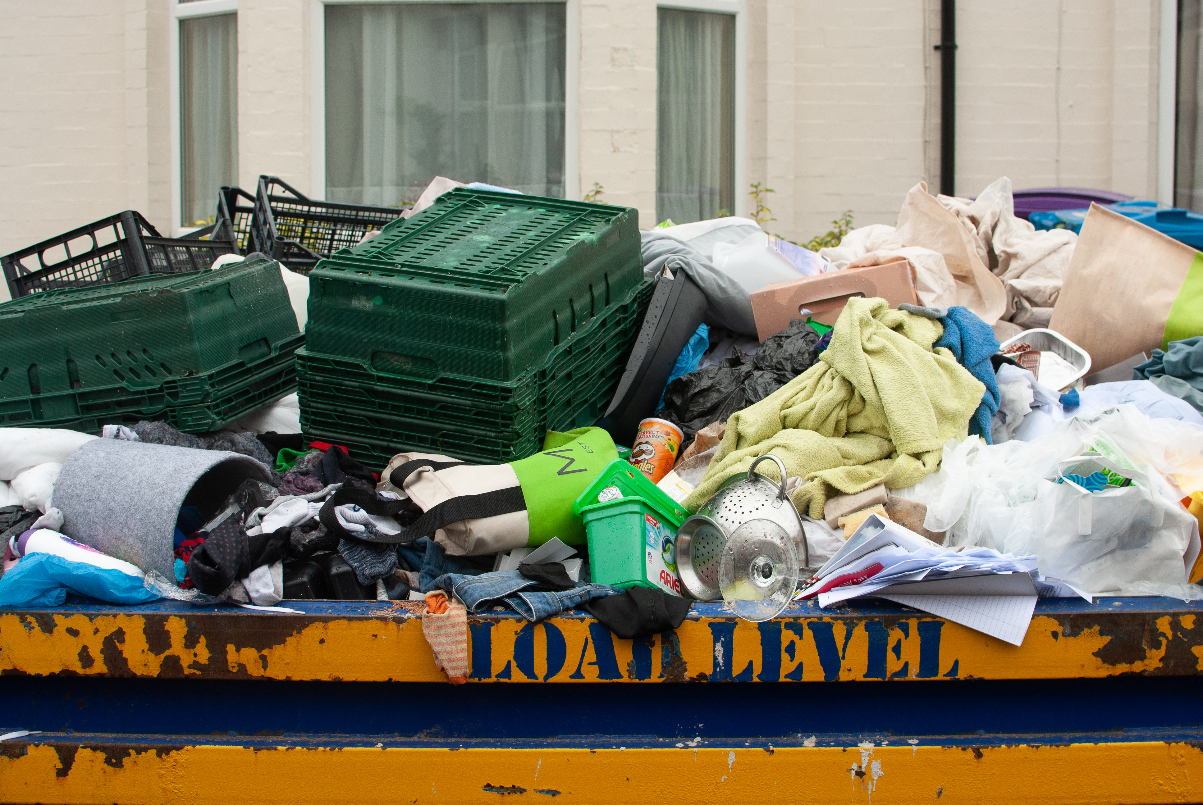 rubbish in a skip