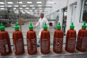 sriracha chile pepper sauce factory
