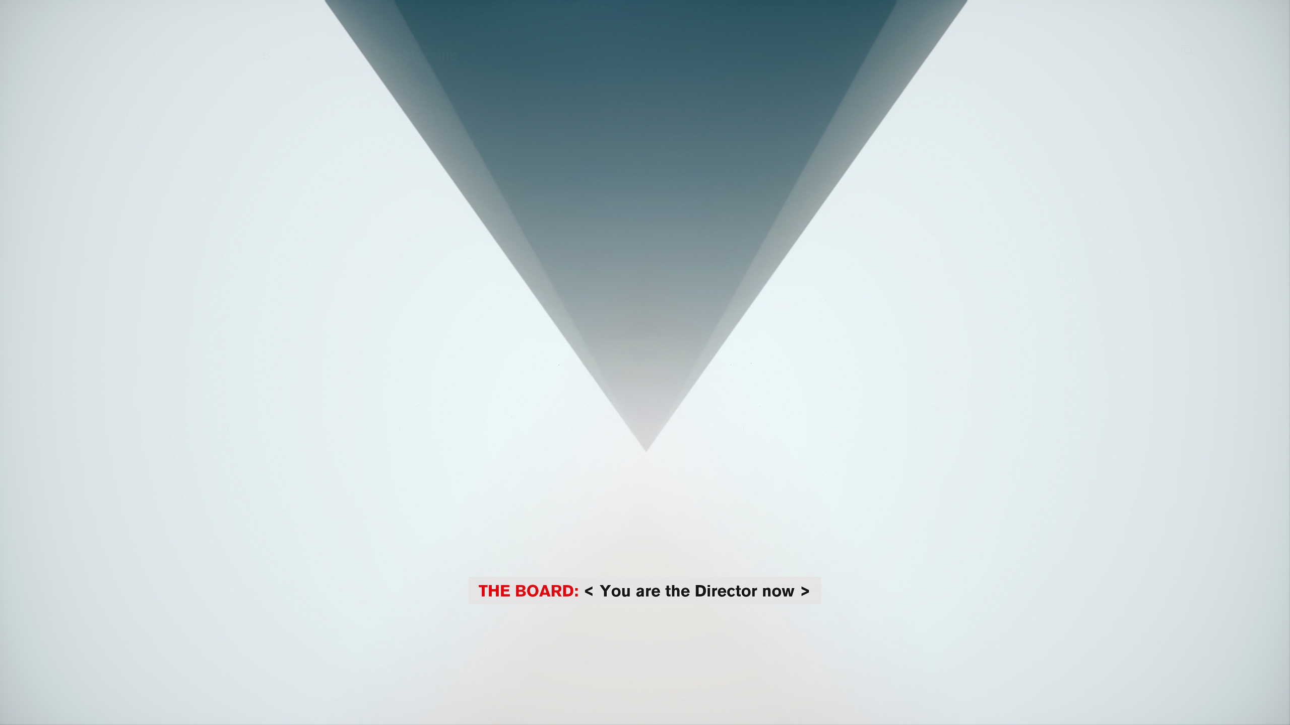 Control's Board gives Jesse Faden instructions throughout Control, it is depicted as a black pyramid against a white neutral backdrop.