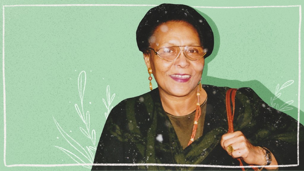 Hilly Axwijk tegen een groene achtergrond