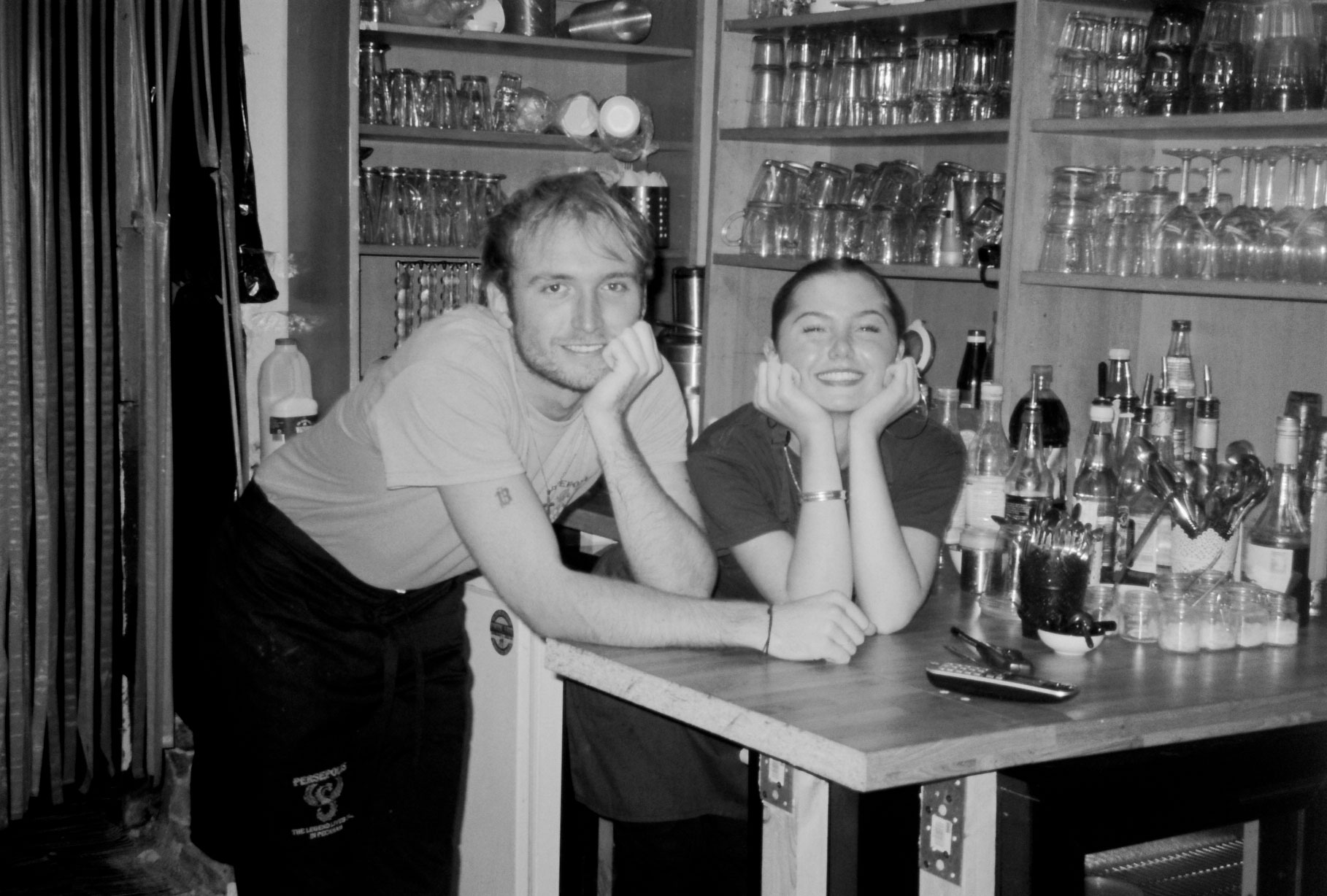 Man and woman working in a cafe by Emily Bowler