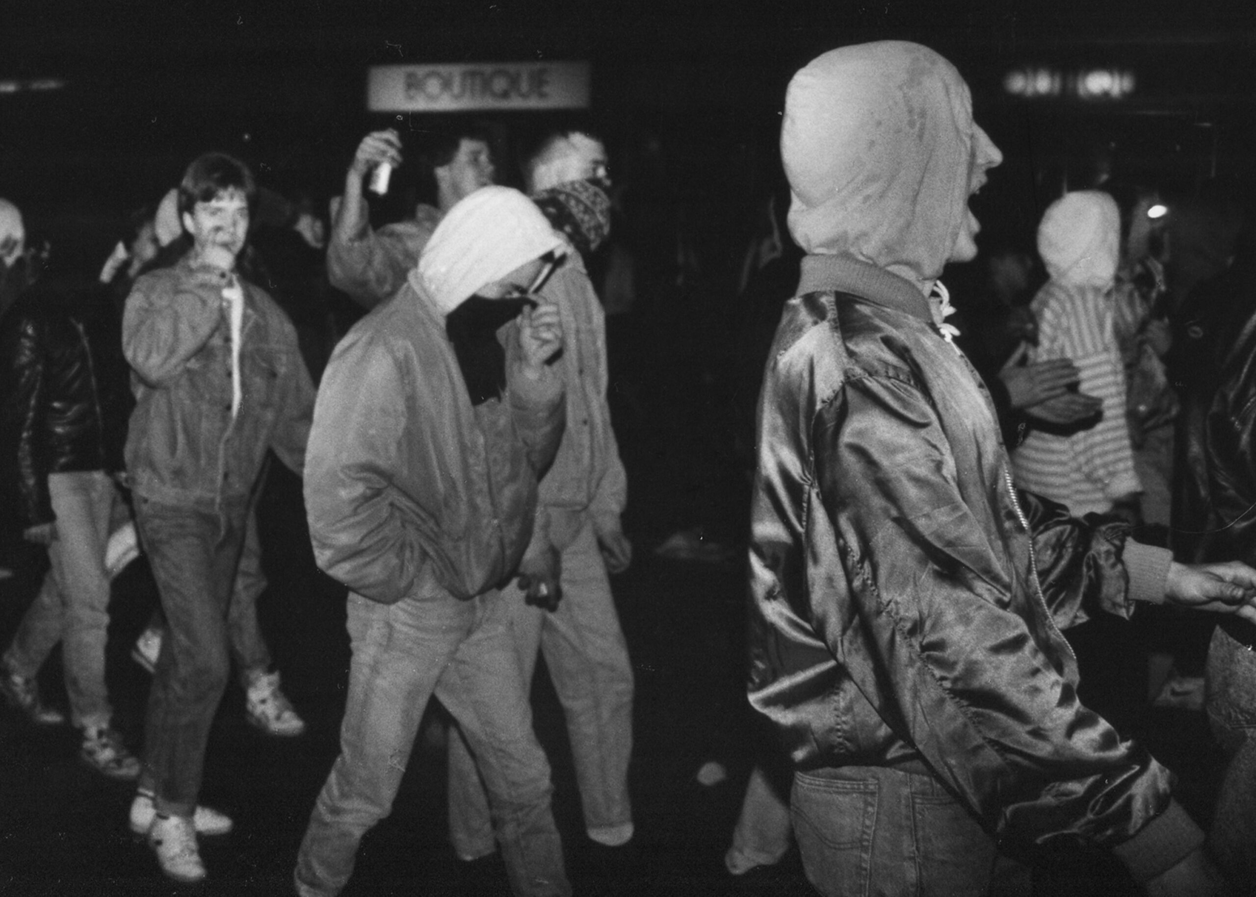 Demonstrierende zwischen 1989 und 1990 in Leipzig