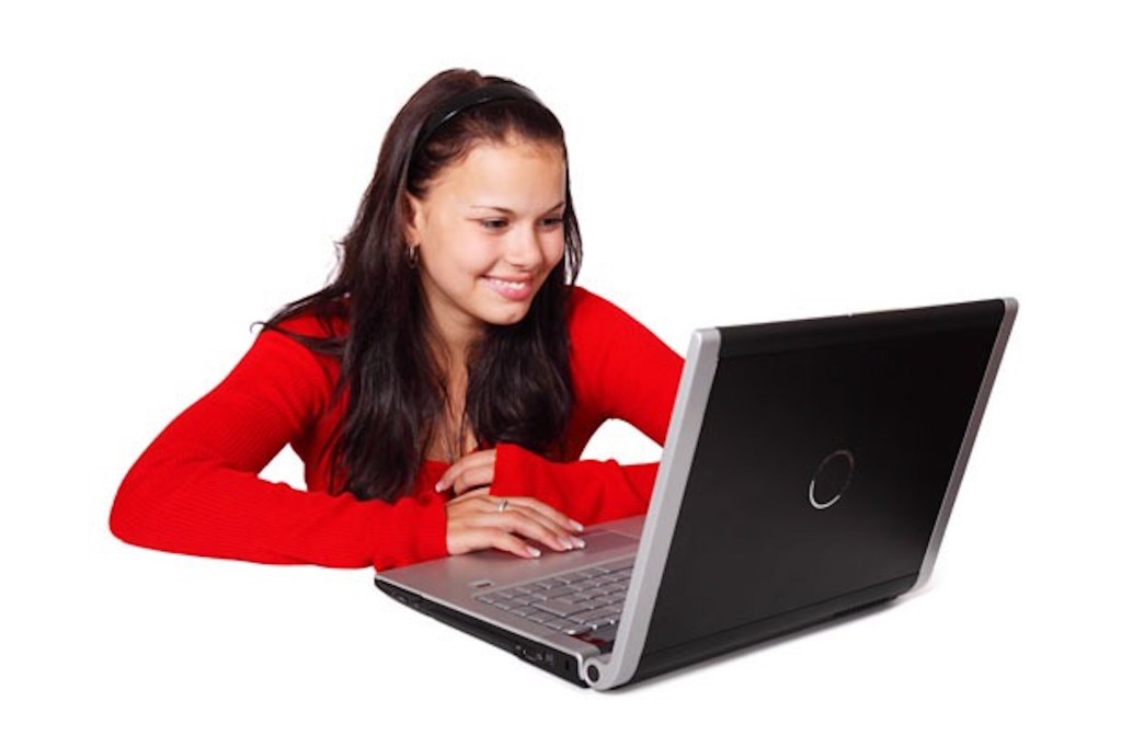 girl with laptop