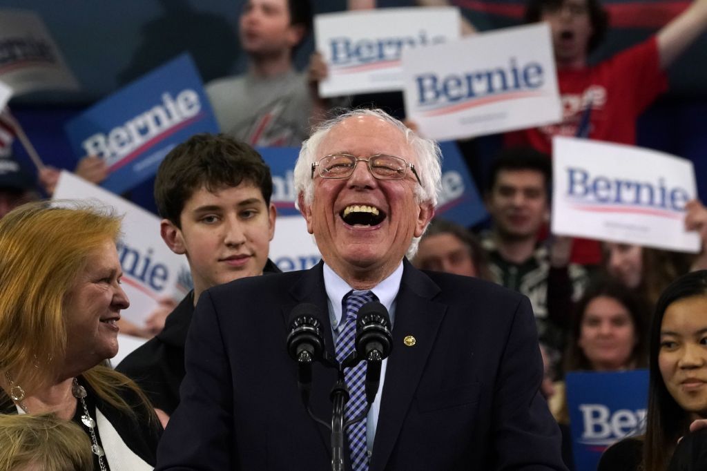 Bernie Sanders laughs