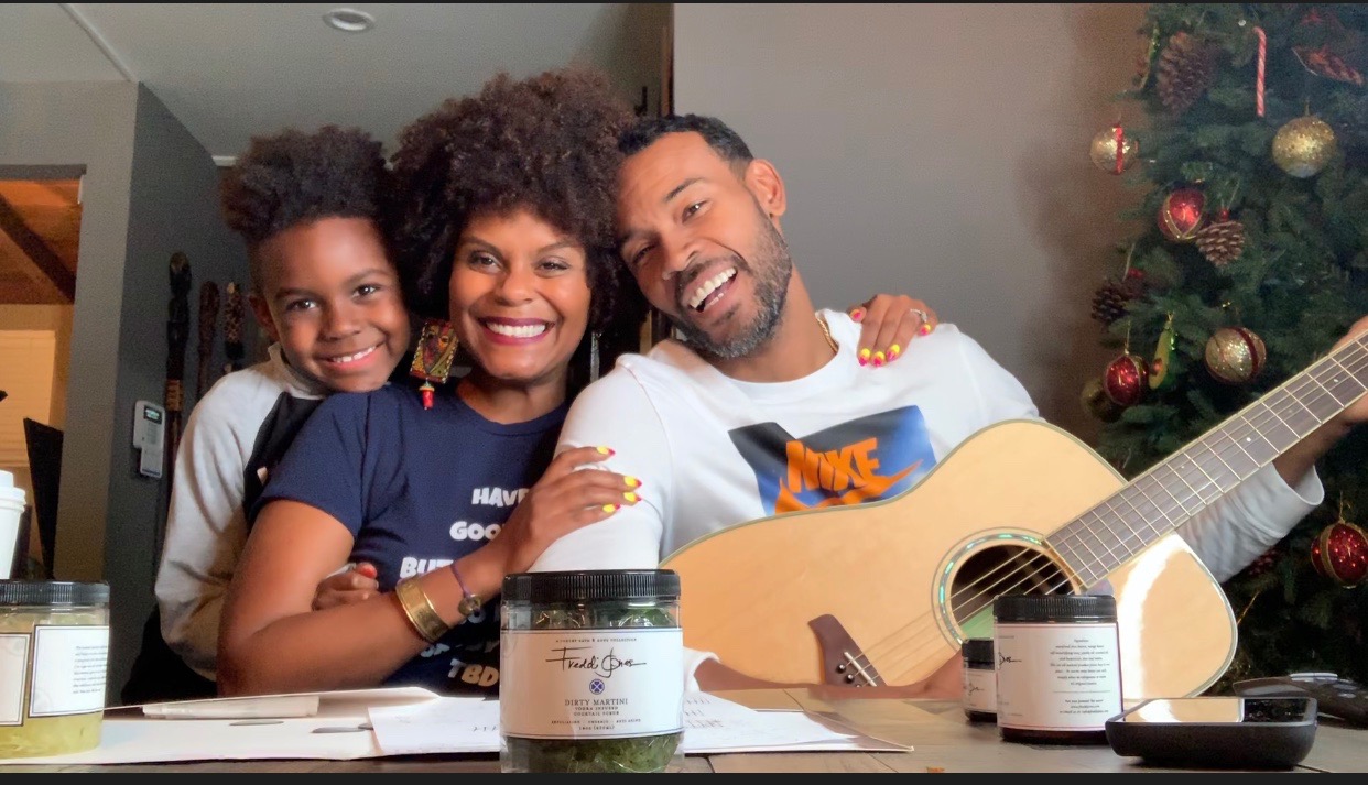 Tabitha Brown, her son, and her husband