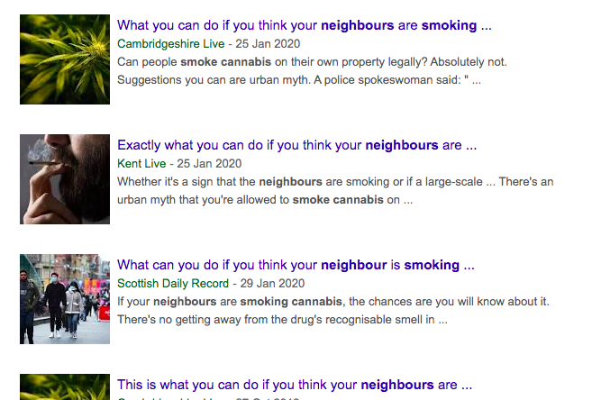 what to do if you think neighbours smoking weed