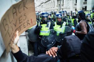 Black Lives Matter protesters and police in London