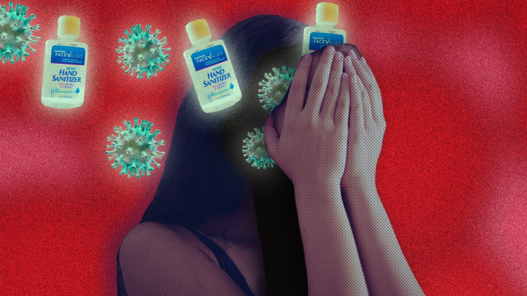 OCD handgel vrouw wanhoop dwangneurose virus