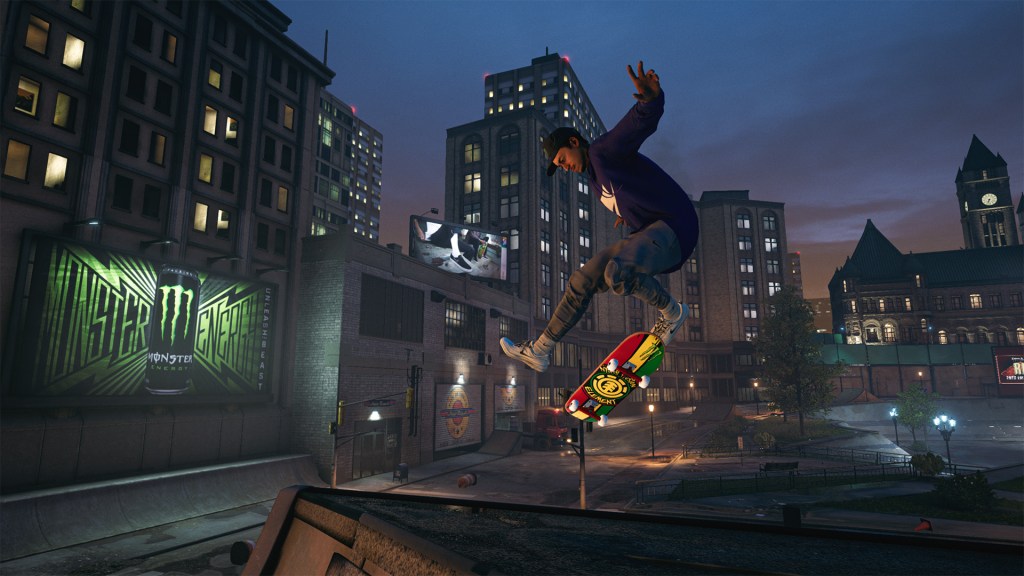 A screen shot from the upcoming remaster of Tony Hawk's Pro Skater.