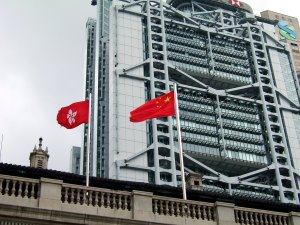 hong kong china flags