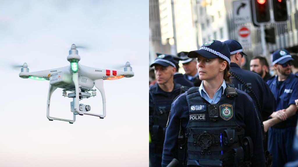 drone and police