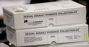 This Feb. 8, 2017, file photo, sexual assault evidence collection kits are shown during committee meeting at the Utah State Capitol, in Salt Lake City. (AP Photo/Rick Bowmer, File )​