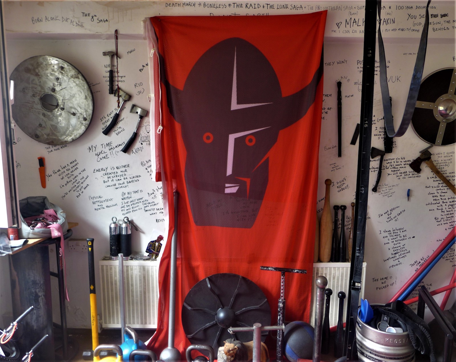 Klaus' homemade gym in his living room - The Den.JPG