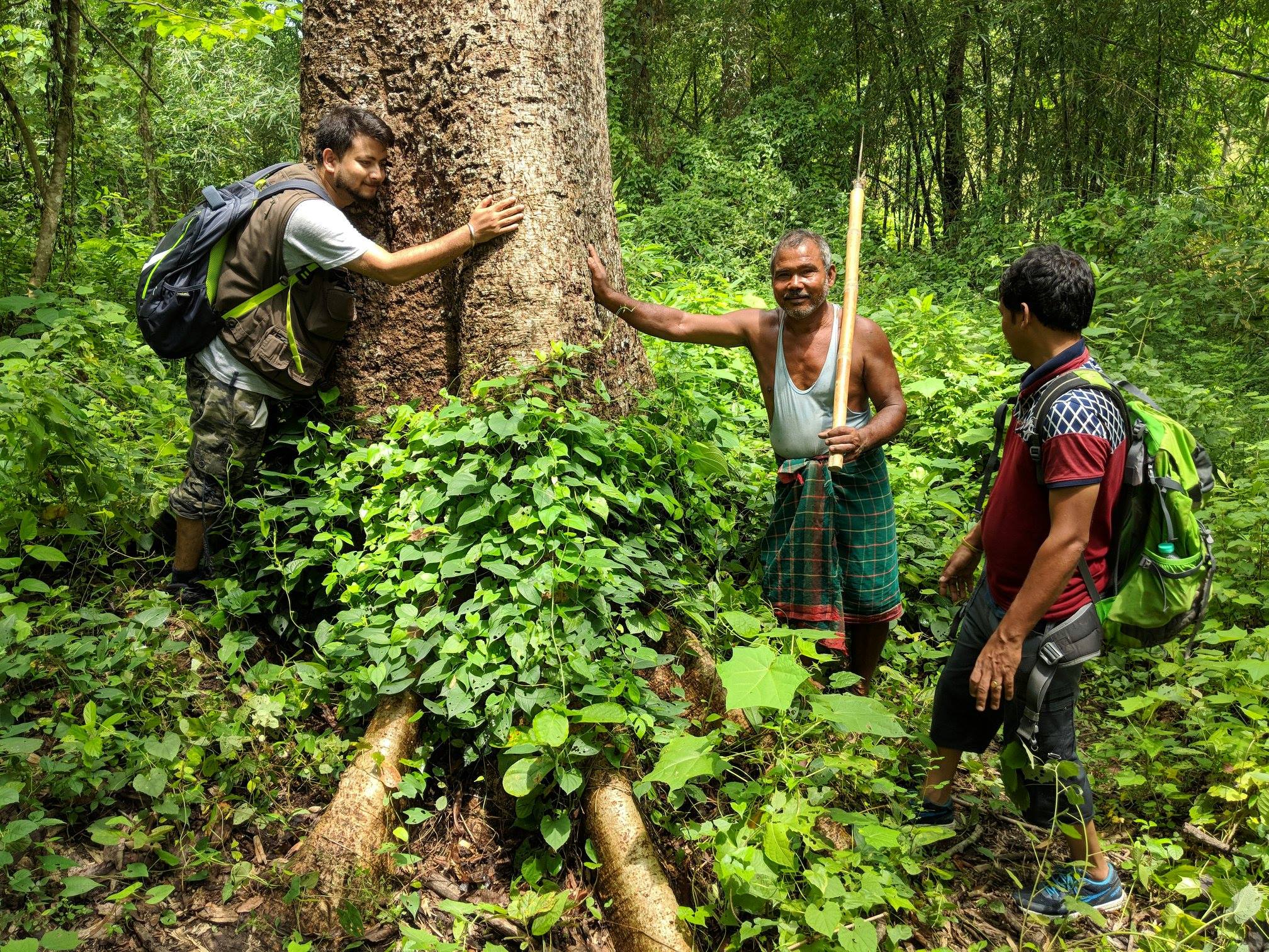 Jadav Payeng shows Stephen Axford his forest on Majuli Island.jpg