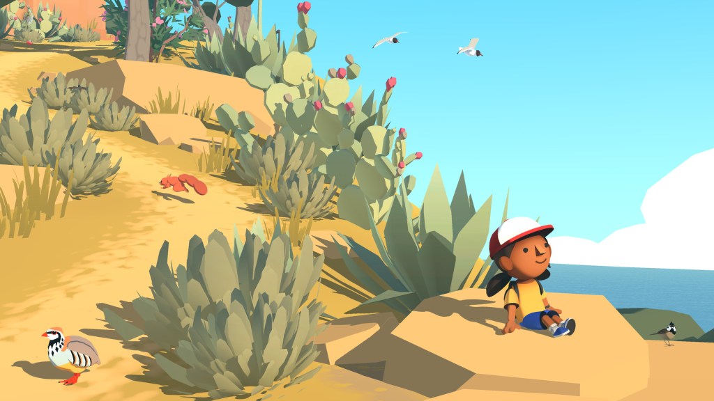 A screen shot from the video game Alba: A Wildlife Adventure.