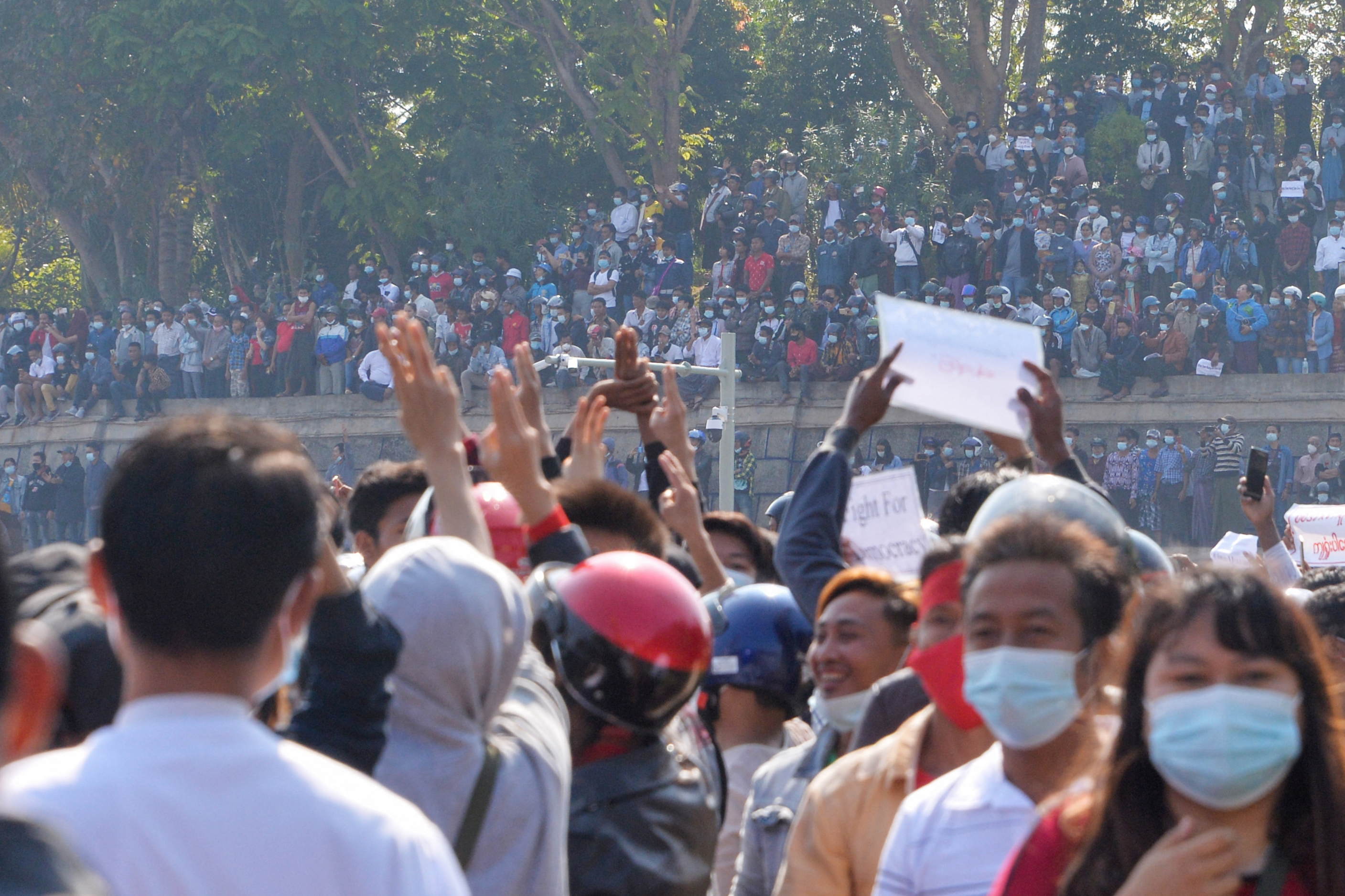 A recent rally in Naypyitaw. PHOTO: AFP