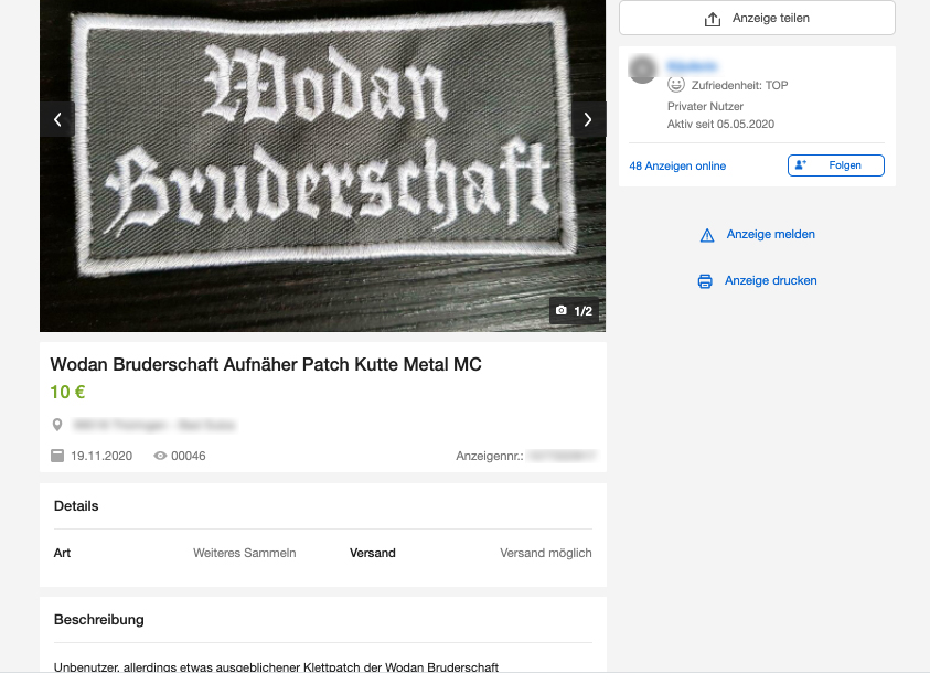 Eine Anzeige von eBay Kleinanzeigen