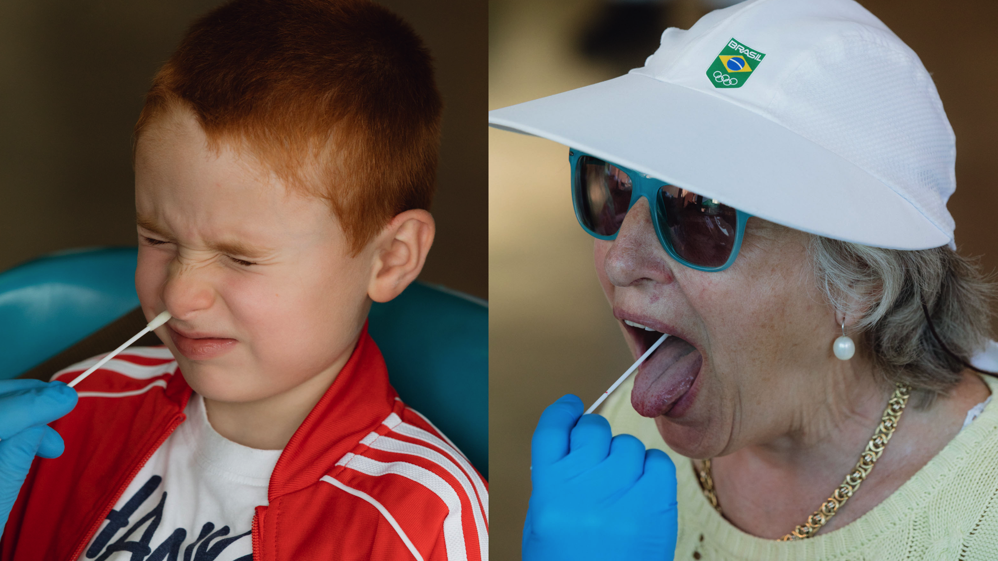 Vo' residents getting swabbed.