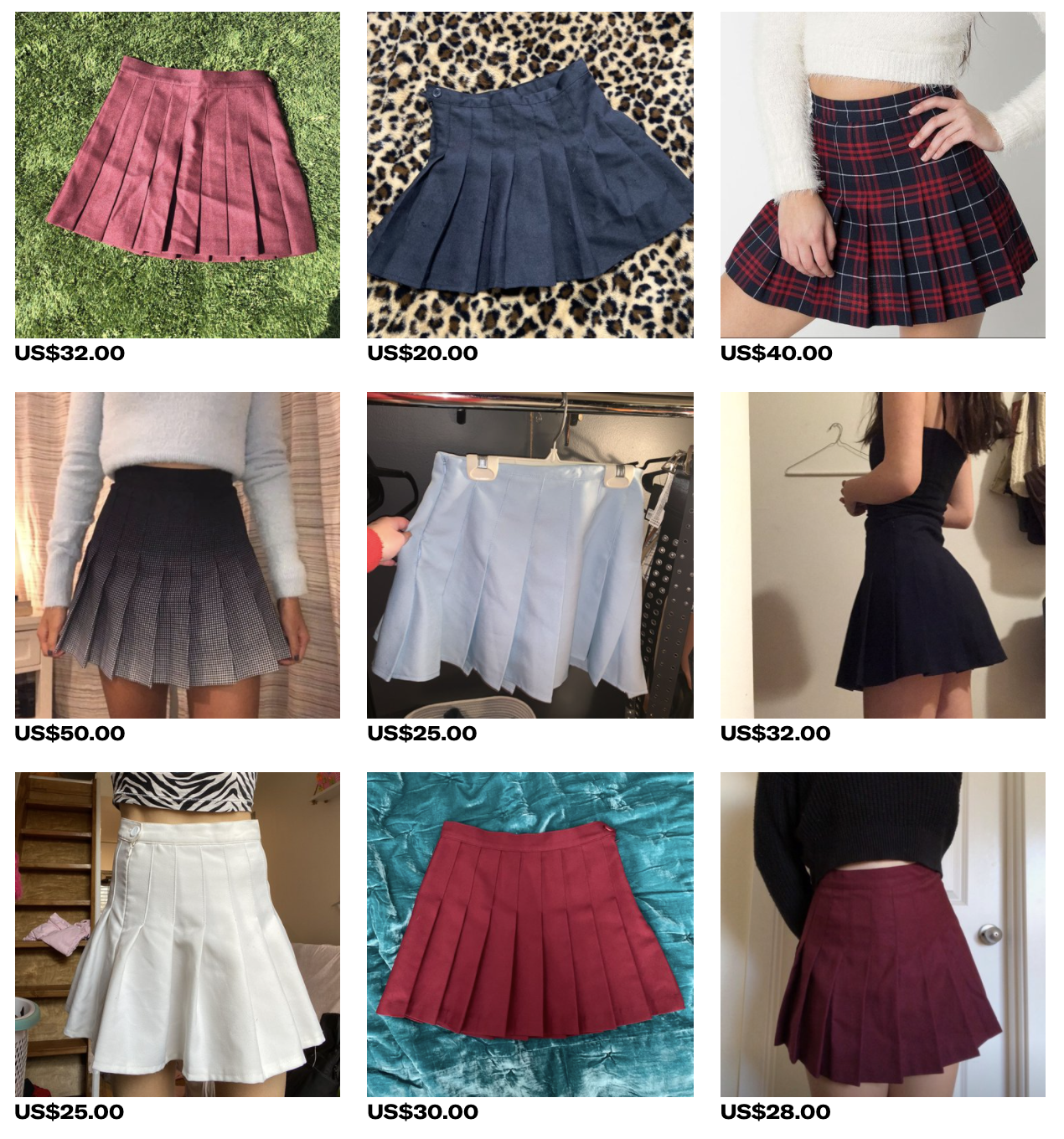 American Apparel tennis skirts for sale on Depop