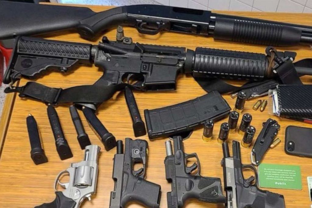 Weapons the suspect was armed with at the time of his arrest