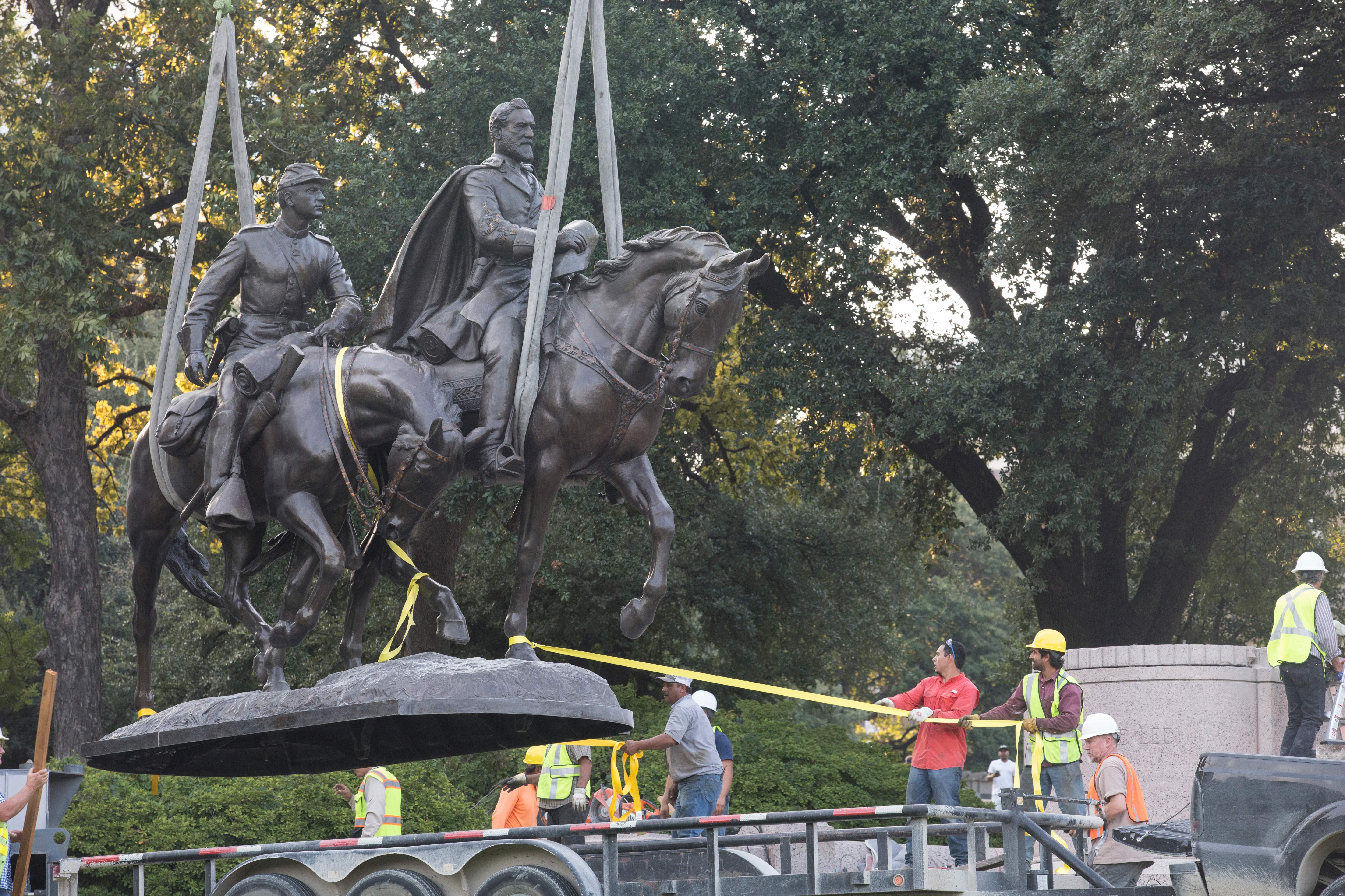 This statue of Robert E. Lee now sits on a private golf course in Lajitas, Texas.