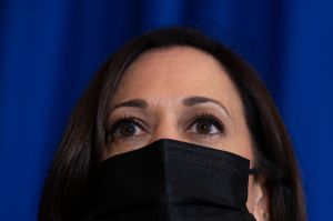 US Vice President Kamala Harris speaks to the press after her bilateral meeting with Mexican President Andrés Manuel López Obrador in Mexico City, on June 8, 2021.